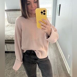 Logene Elegant Blush Crew Neck Sweater